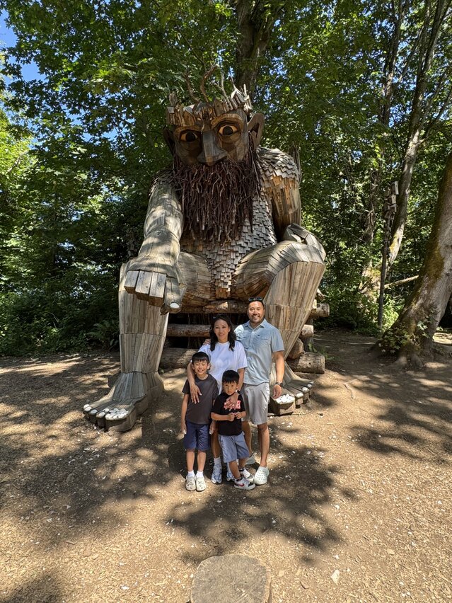 Duane Lockett with his wife and two sons on a family outing